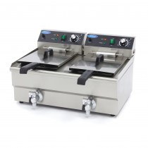 ELECTRIC FRYER WITH FAUCET  2x 16 L